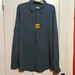 Magellan men's gray button down shirt